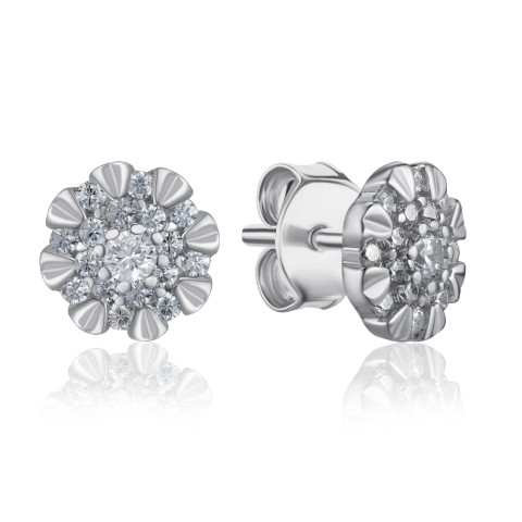 Серебряные серьги с фианитами  SZDE00446-E/12/1