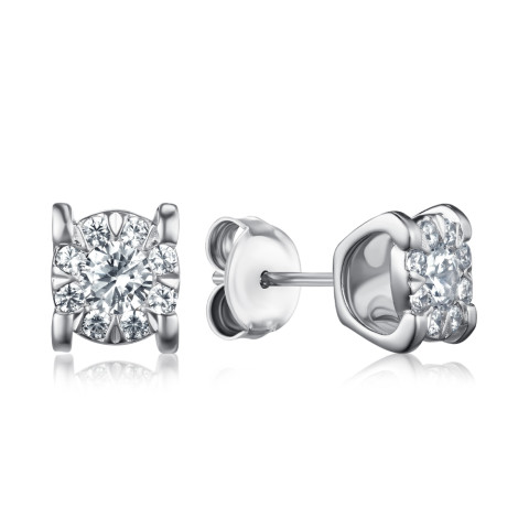 Серебряные серьги с фианитами SZDE01046-E/12/1