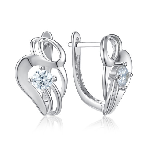 Серебряные серьги с фианитами SZDE04840-E/12/1