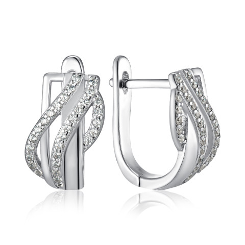 Серебряные серьги с фианитами SZDE04857-E/12/1
