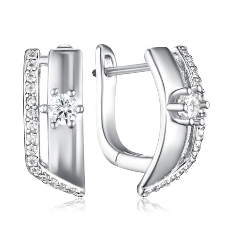 Серебряные серьги с фианитами SZDE04919-E/12/1