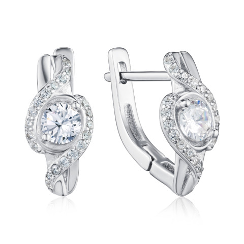 Серебряные серьги с фианитами SZDE05026-E/12/1