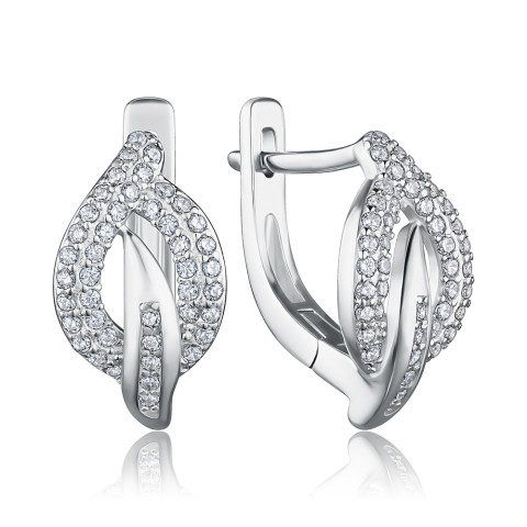 Серебряные серьги с фианитами SZDE05160-E/12/1