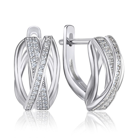 Серебряные серьги с фианитами SZDE05179-E/12/1