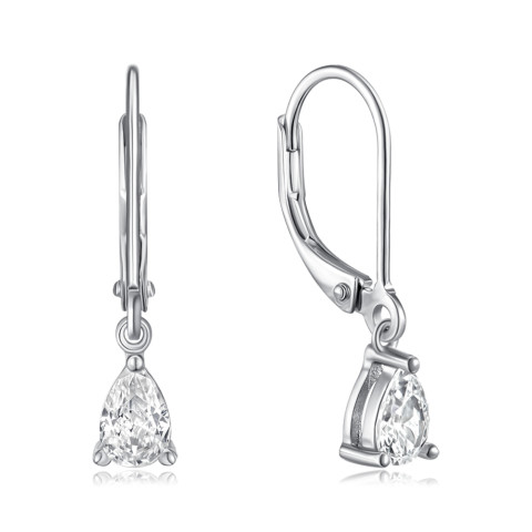 Серебряные серьги-подвески c фианитами SZDE08447-E/12/1