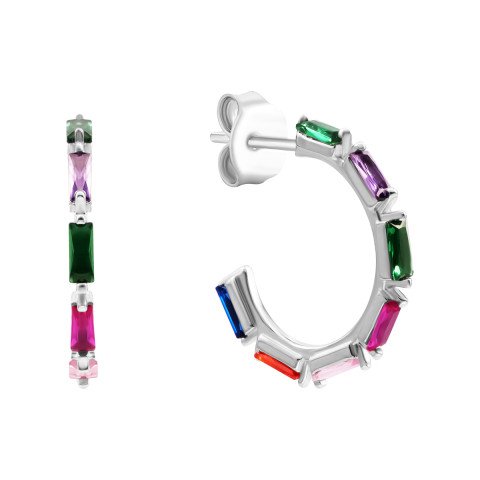 Серебряные серьги с фианитами (SZDE13733)