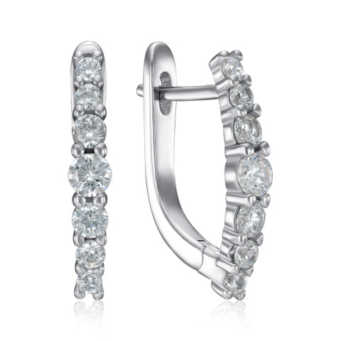 Серебряные серьги с фианитами SZDE15070-E/12/1