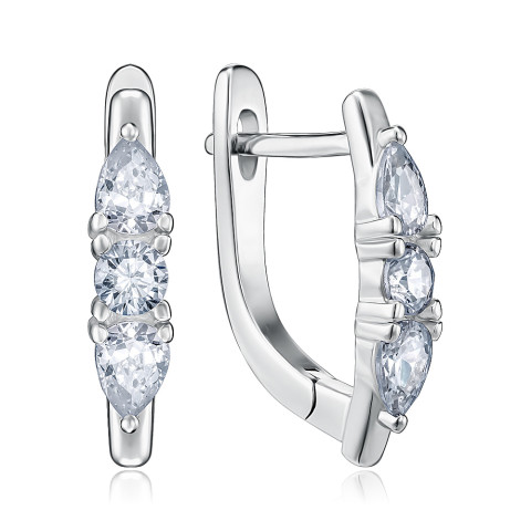 Серебряные серьги с фианитами SZDE15085-E/12/1