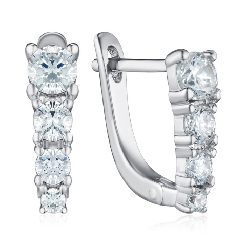 Серебряные серьги с фианитами SZDE15103-E/12/1