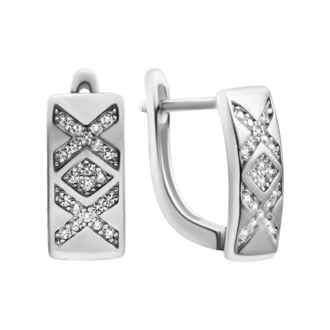 Серебряные серьги с фианитами (SZDE17047)