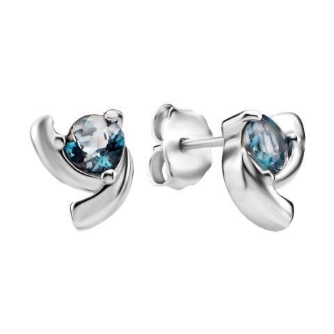 Серебряные пуссеты с лондон-топазом (SZDE75950)