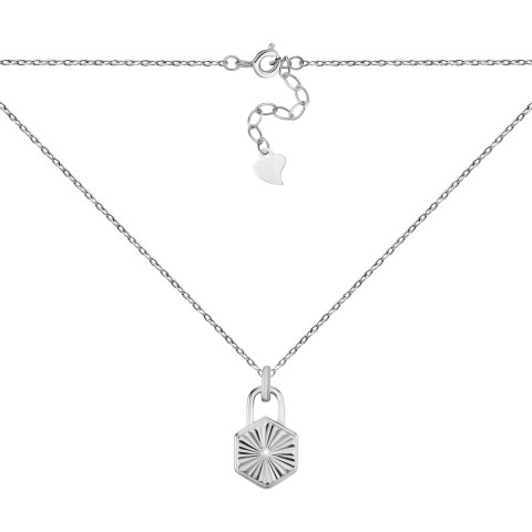 Серебряное колье Замочек с фианитом (SZDN01531)