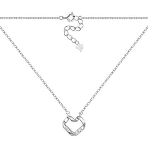 Серебряное колье Сердце с фианитами (SZDN01561)