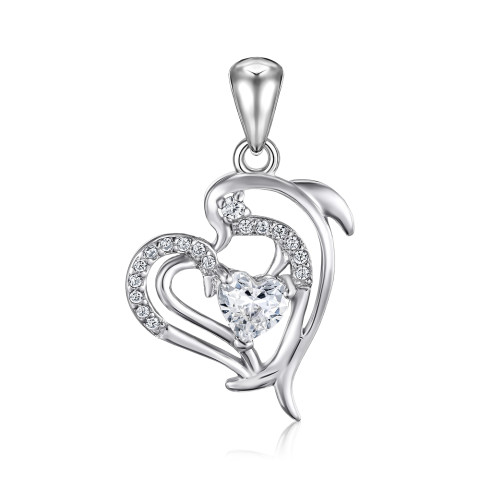 Серебряная подвеска Сердце с фианитами SZDP01853-P/12/1