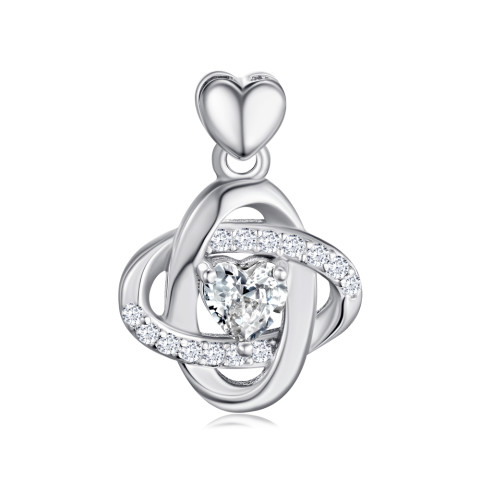 Серебряная подвеска Сердце с фианитами SZDP01868-P/12/1