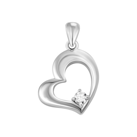 Серебряная подвеска Сердце с фианитом (SZDP03527)