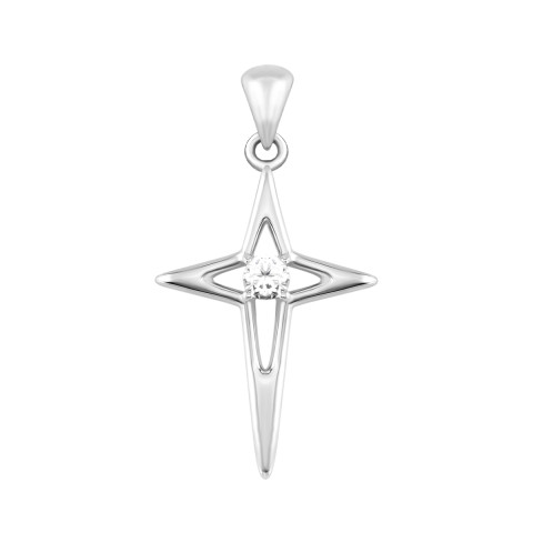 Серебряная подвеска Звезда с фианитом (SZDP03750)
