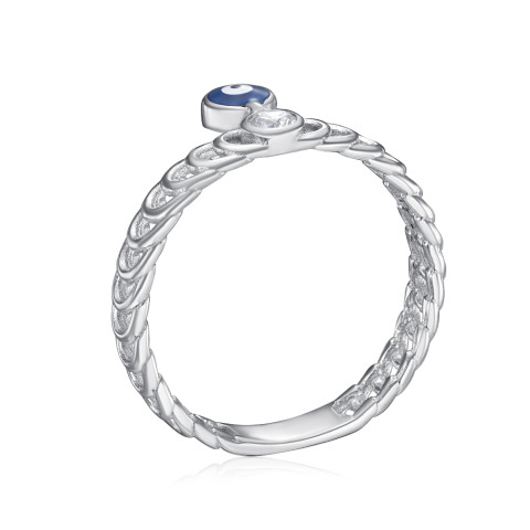 Серебряное кольцо с фианитом и эмалью (SZDR04736-R/12/4925)