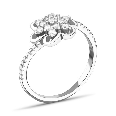 Серебряное кольцо Цветок с фианитами (SZDR05856)