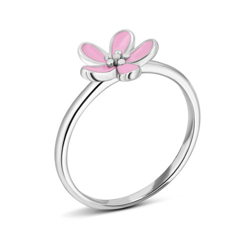Серебряное кольцо Цветок с эмалью (SZDR07845)
