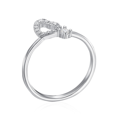Серебряное кольцо Сердце с фианитами (SZDR10350-R/12/1)
