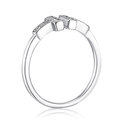 Безразмерное cеребряное кольцо с фианитами SZDR10361-R/12/1