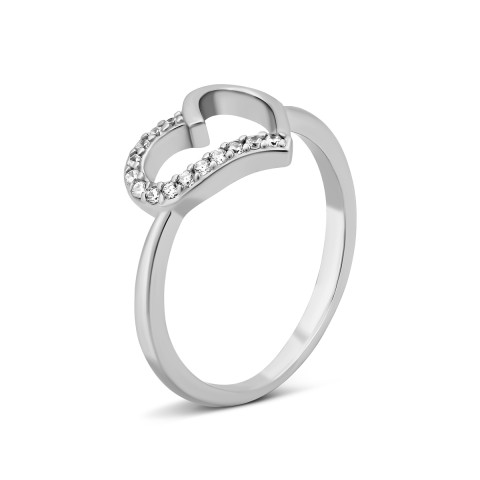 Серебряное кольцо Сердце с фианитами (SZDR11259)