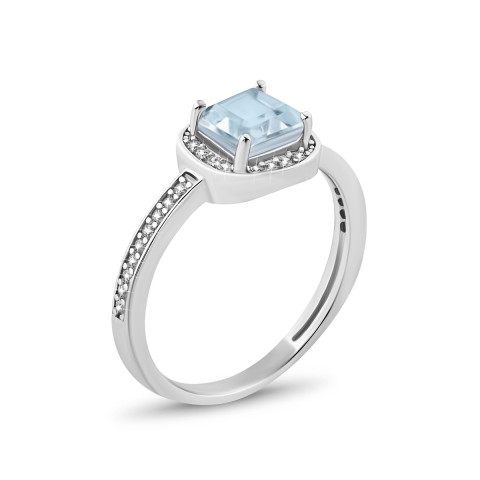 Серебряное кольцо с топазом и фианитами (SZDR32224)