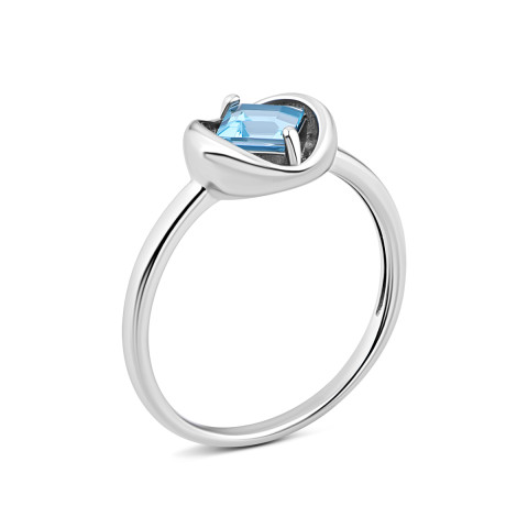 Серебряное кольцо с топазом и фианитами (SZDS06260 п топ)