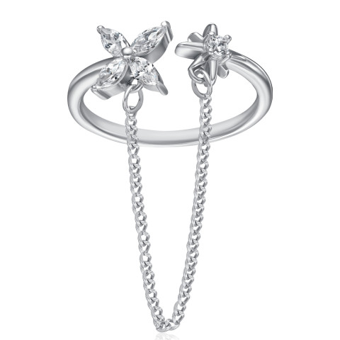 Серебряное кольцо с фианитами TA07011-R/12/1