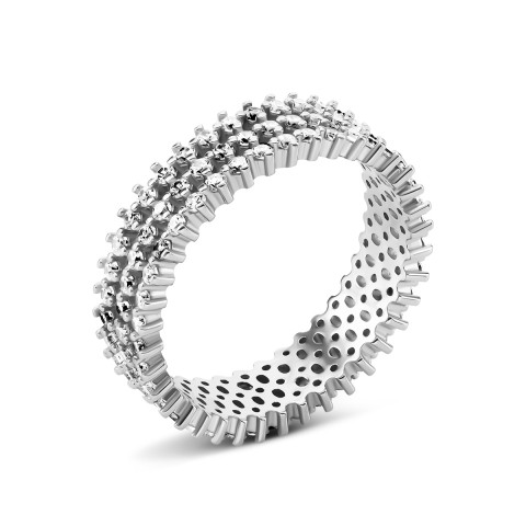 Серебряное кольцо с фианитами (TA07296)