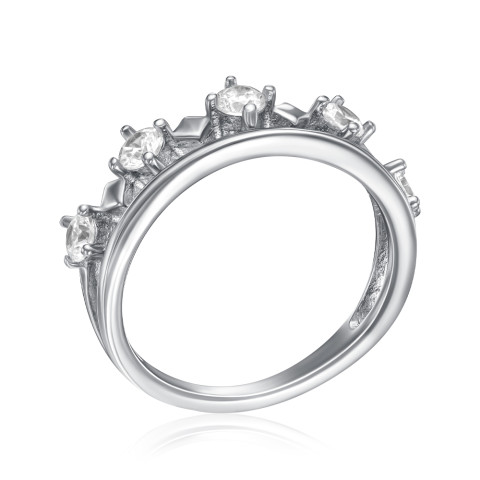 Серебряное кольцо с фианитами TA08366-R/12/1