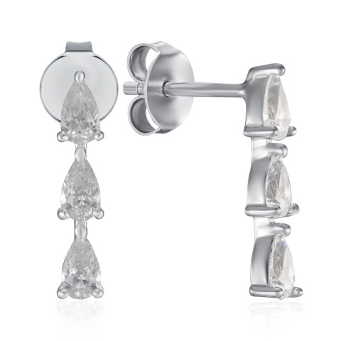 Серебряные серьги с фианитами TE-1487-S-E/12/1