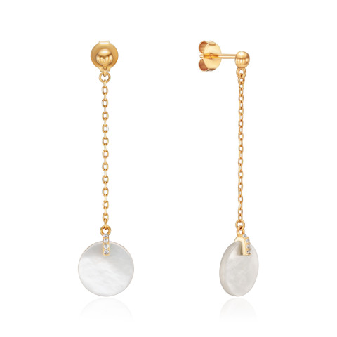 Серебряные серьги с перламутром TE-3366-GOLD-E/20/1090