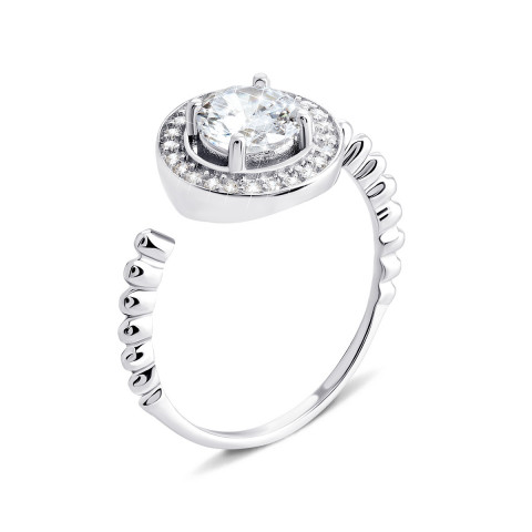 Безразмерное серебряное кольцо с фианитами (TR053605)