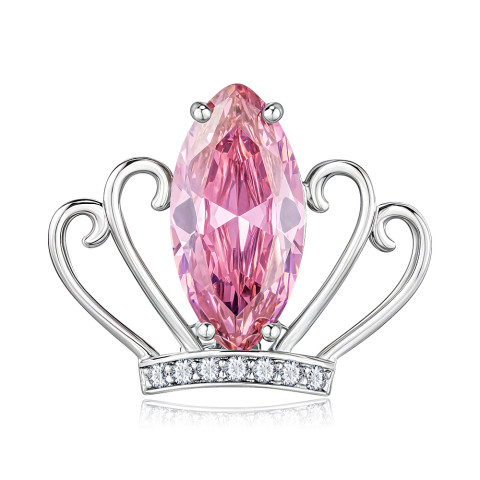 Серебряная брошь Корона с фианитами  XZ0039-SH/12/4392