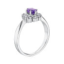 Серебряное кольцо с аметистом и фианитами 00844/12/1/5903