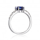 Серебряное кольцо с сапфиром и фианитам (00946/12/1/2389)