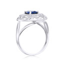 Серебряное кольцо с сапфиром (00973/12/1/3084)