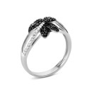 Серебряное кольцо с фианитами (1120чб/1р-CZ)