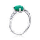 Серебряное кольцо с агатом и фианитами 1320/1р-GRAG