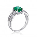 Серебряная кольцо с агатом и фианитами. (1336/1р-GRAG)