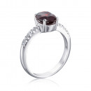 Серебряное кольцо с гранатом и фианитами (1339/1р-GARN)