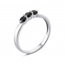 Серебряное кольцо (1348ч/1р-CZ)