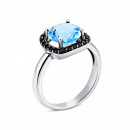 Серебряное кольцо с танзанитом и фианитами (1600ч/1р-QTANZ)