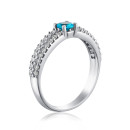 Серебряное кольцо с кварцем и фианитами 1637/9р-QSWB