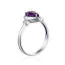 Серебряное кольцо с аметистом и фианитами 1740/1р-AMET