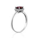 Серебряное кольцо с гранатом и фианитами 1825/1р-GARN