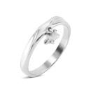 Серебряное кольцо Цветок с бриллиантом (1874/1р-BR)