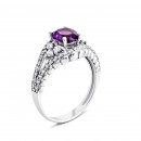 Серебряное кольцо с аметистом (1920/9р-AMT)
